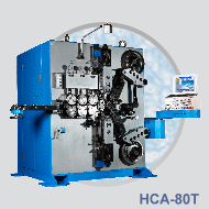 HCA-80T multi axes spring coiler. Wire range 3.0 ~ 8.0mm.
